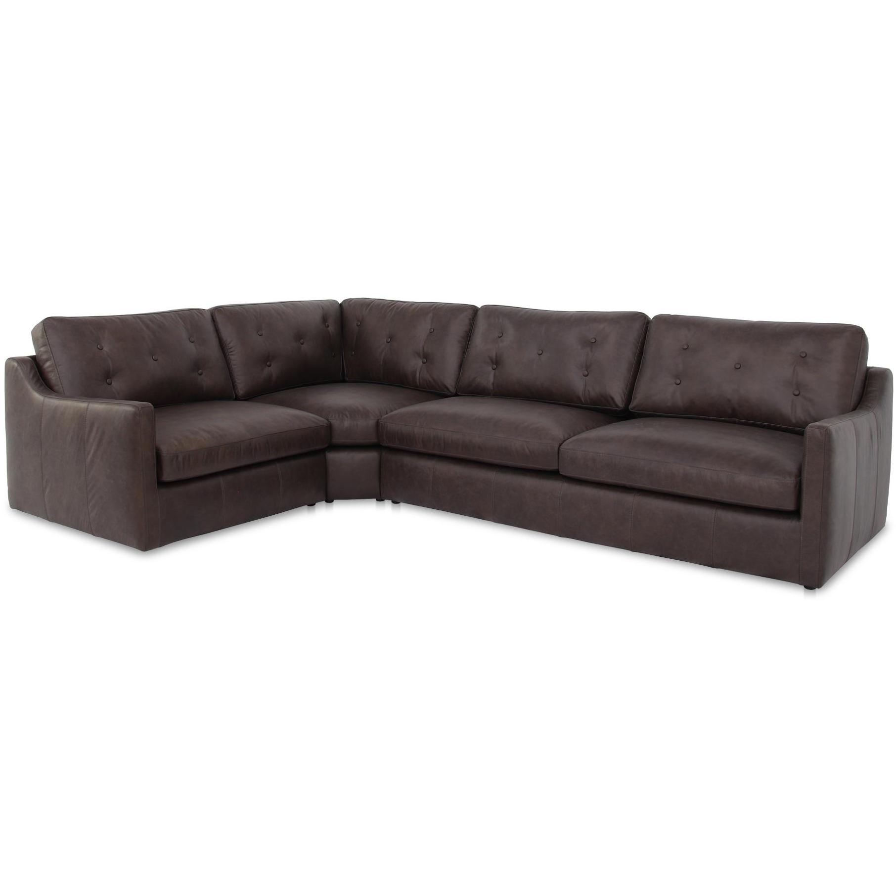 Thurlow 3 Piece Left Modular Sectional Espresso Brown Leather 2 Thurlow 3 Piece Left Modular Sectional Espresso Brown Leather - Image 2