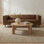 Woods Sofa Brown Leather XQ-1025-03 XQ 1025 03 00