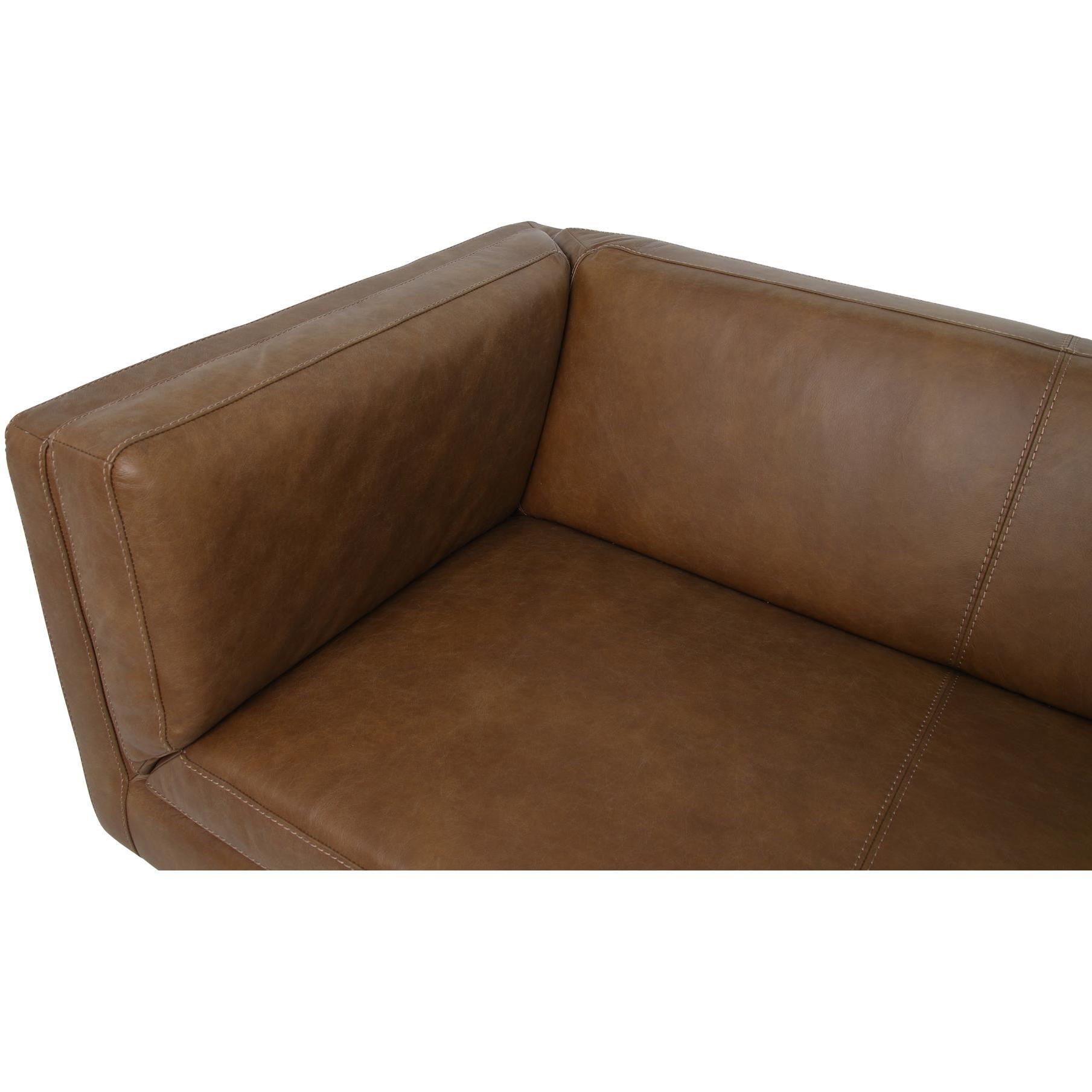 Woods Sofa Brown Leather 5 Woods Sofa Brown Leather - Image 5