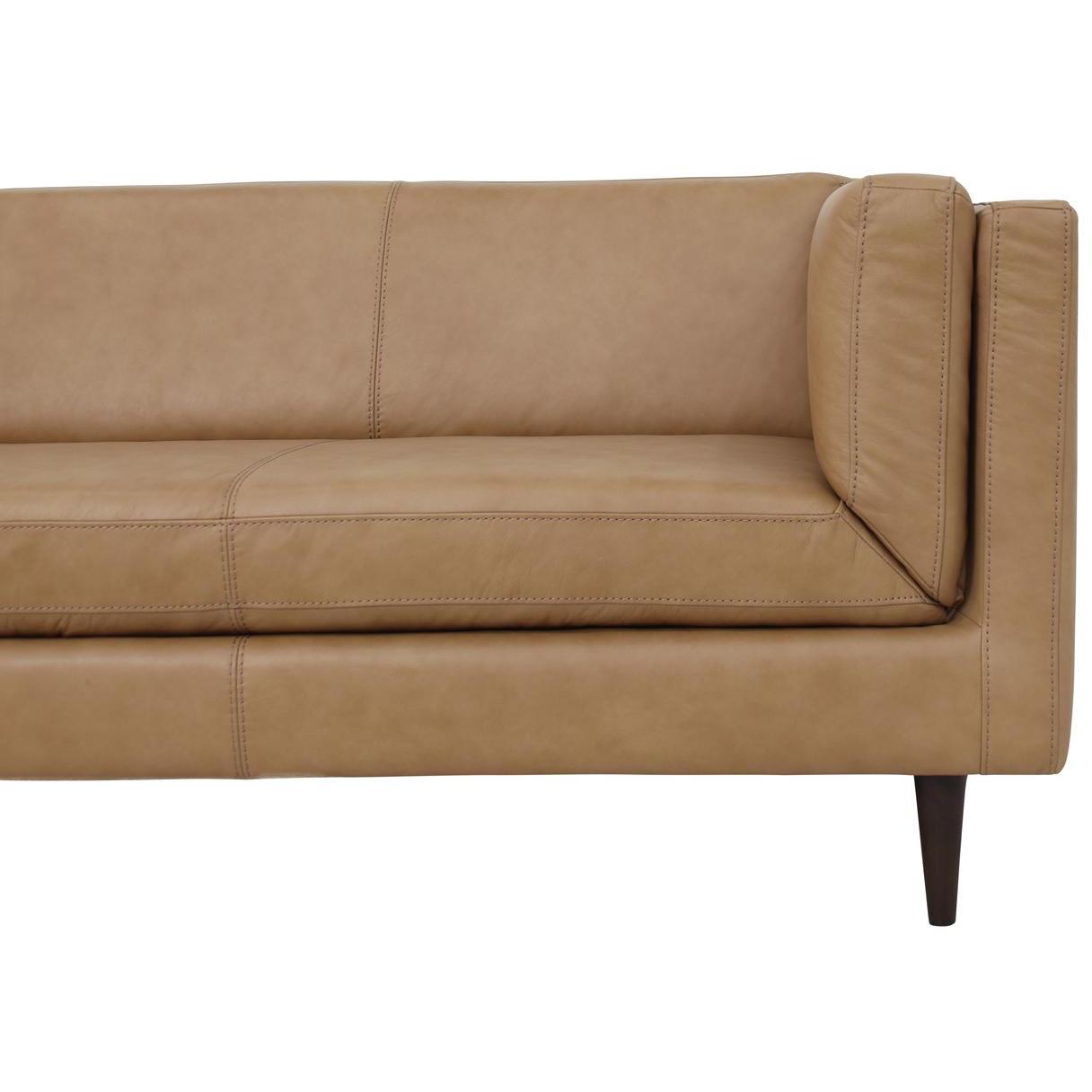 Woods Sofa Tan Leather 5 Woods Sofa Tan Leather - Image 5