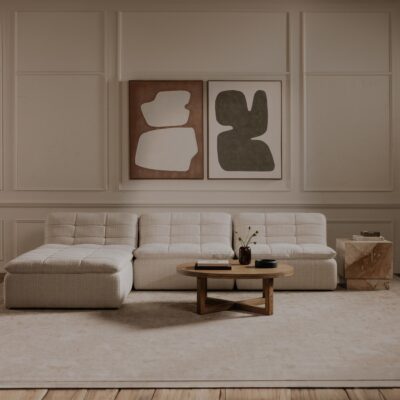 Lino Armless Modular Sofa Textured Oat