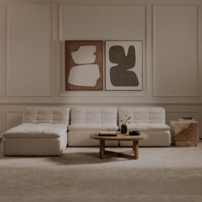 Lino Lounge Modular Sectional Textured Oat