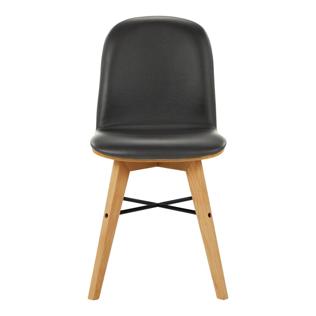 Napoli Leather Dining Chair Black-Set Of Two - Image 3