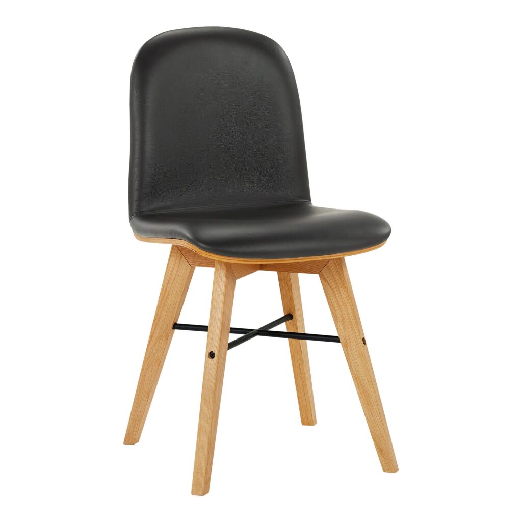 Napoli Leather Dining Chair Black-Set Of Two - Image 4