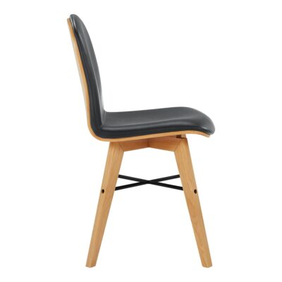 Napoli Leather Dining Chair Black-Set Of Two YC-1006-02 YC 1006 02 02