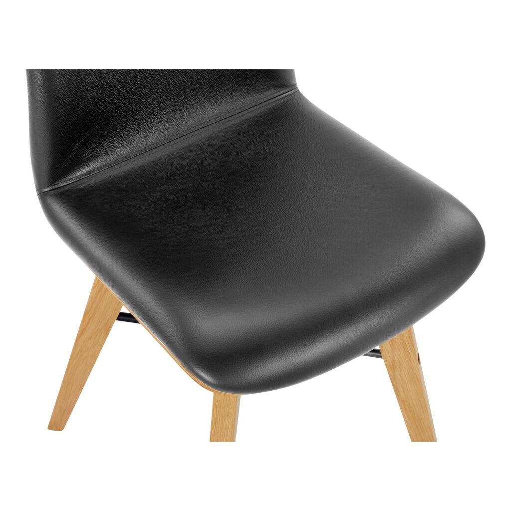 Napoli Leather Dining Chair Black-Set Of Two - Image 9