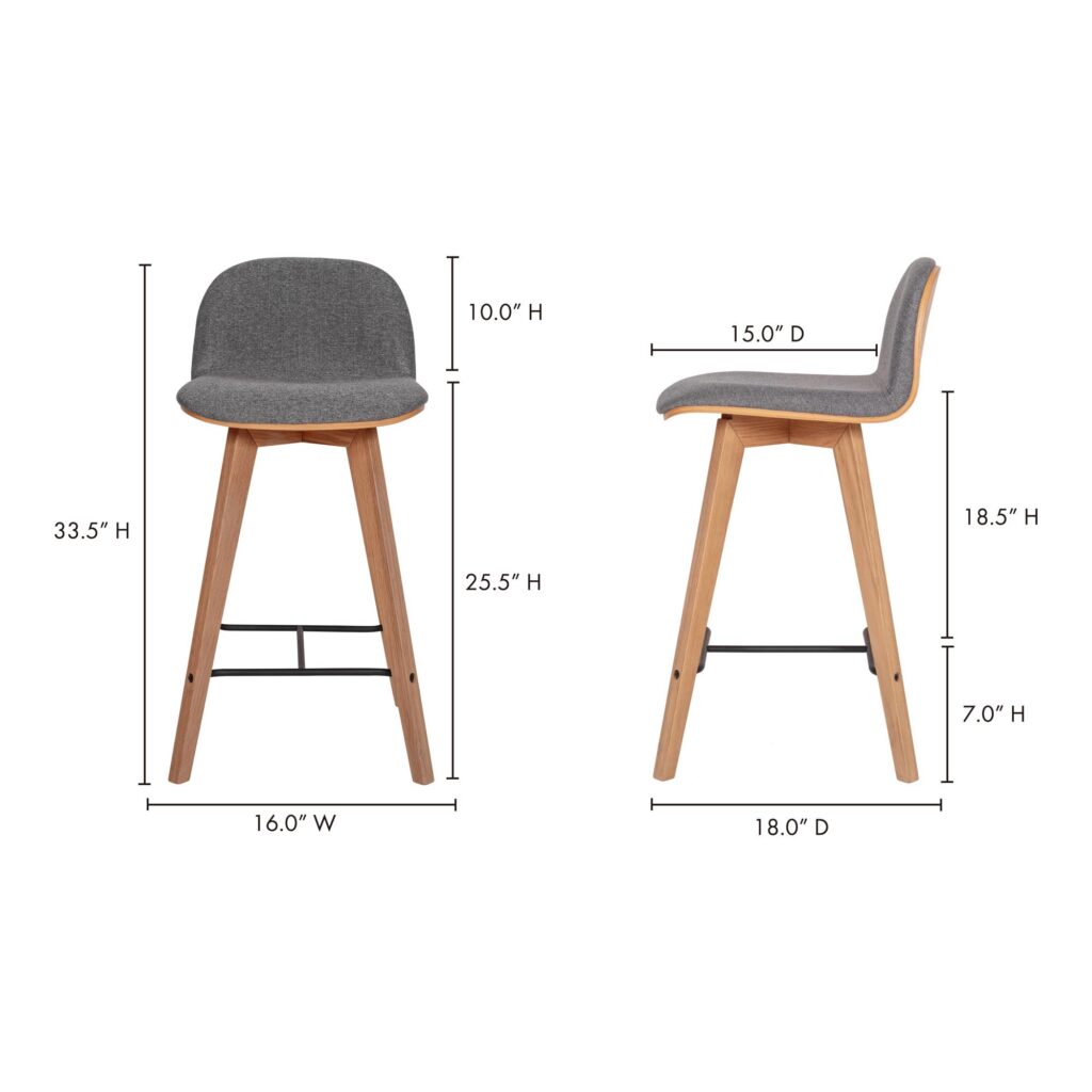 Napoli Counter Stool Grey - Image 11