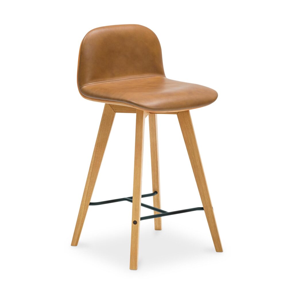 Napoli Leather Counter Stool Tan - Image 2