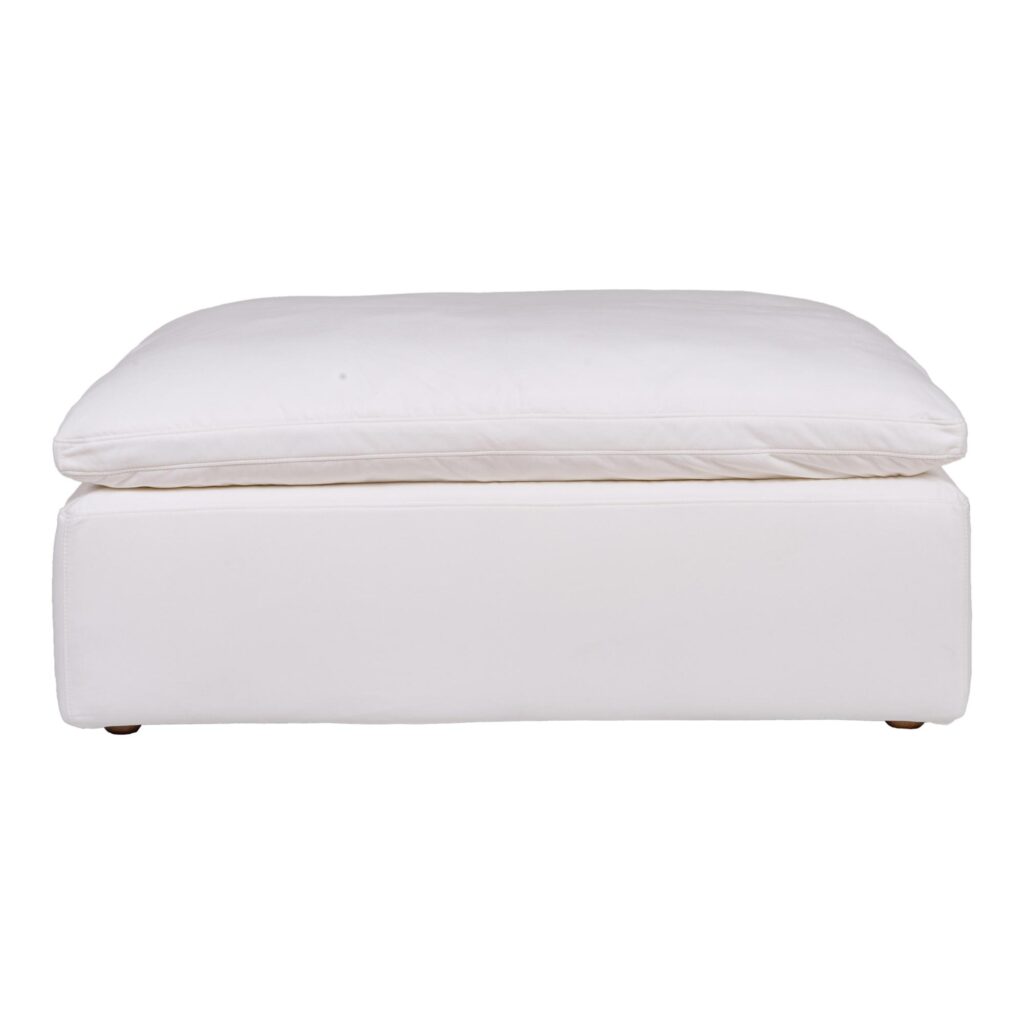 Clay Ottoman Livesmart Fabric White