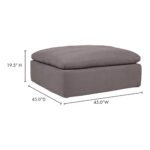 Clay Ottoman Livesmart Fabric Light Grey 15 Clay Ottoman Livesmart Fabric Light Grey YJ-1002-29 YJ 1002 29 70