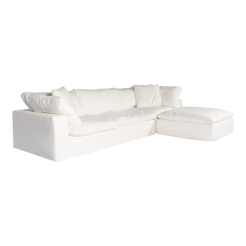 Clay Lounge Modular Sectional Livesmart Fabric White - Image 2