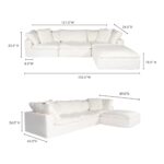 Clay Lounge Modular Sectional Livesmart Fabric White YJ-1008-05 YJ 1008 05 70
