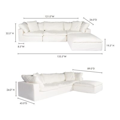 Clay Lounge Modular Sectional Livesmart Fabric White YJ-1008-05 YJ 1008 05 70