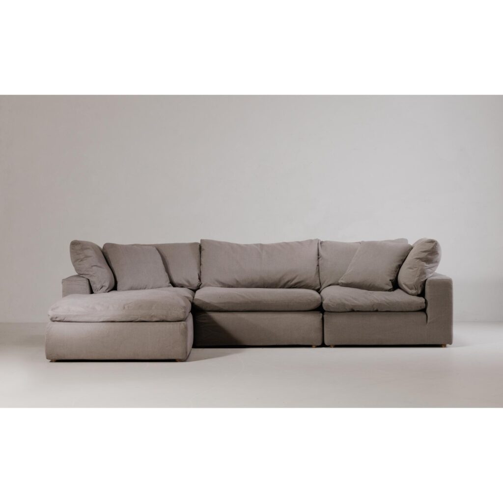 Clay Lounge Modular Sectional Livesmart Fabric Light Grey - Image 3