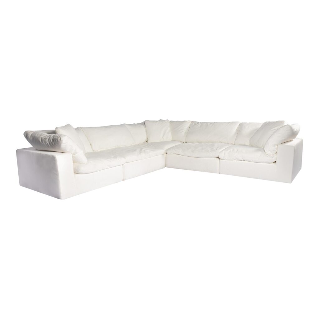 Clay Classic L Modular Sectional Livesmart Fabric White