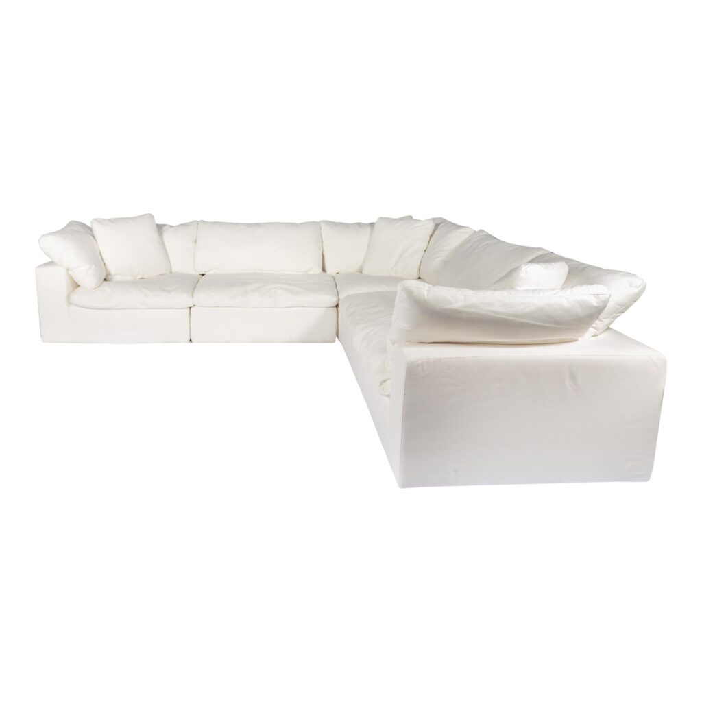 Clay Classic L Modular Sectional Livesmart Fabric White - Image 2