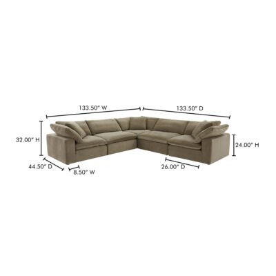 Clay Classic L Modular Sectional Performance Fabric YJ-1010-16 YJ 1010 16 70