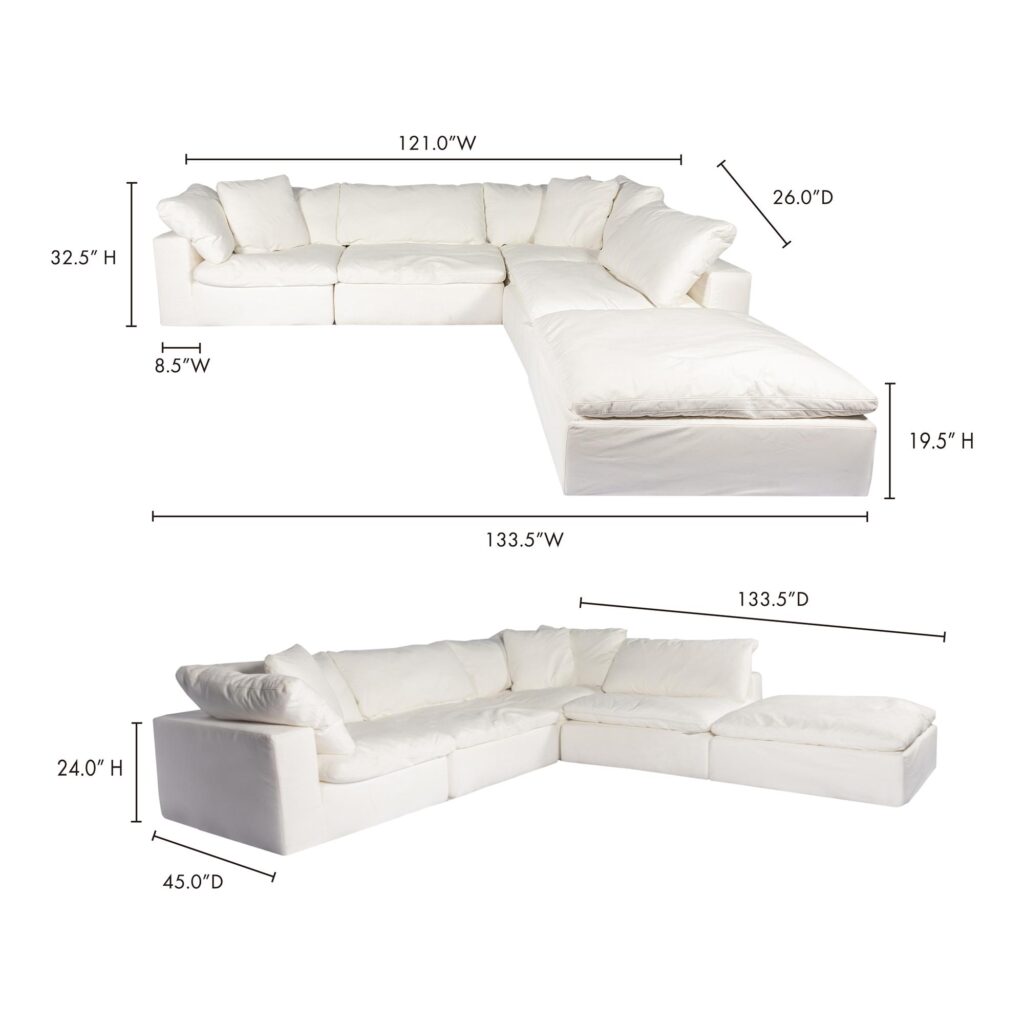 Clay Dream Modular Sectional Livesmart Fabric White - Image 5