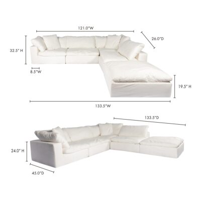 Clay Dream Modular Sectional Livesmart Fabric White YJ-1011-05 YJ 1011 05 70