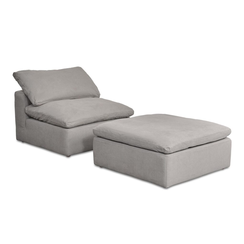 Terra Condo Ottoman Livesmart Fabric Light Grey - Image 5