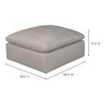 Terra Condo Ottoman Livesmart Fabric Light Grey 13 Terra Condo Ottoman Livesmart Fabric Light Grey YJ-1014-29 YJ 1014 29 70