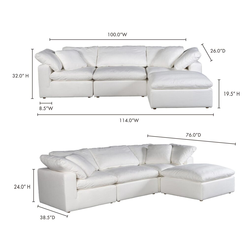 Terra Condo Lounge Modular Sectional Livesmart Fabric Cream - Image 9