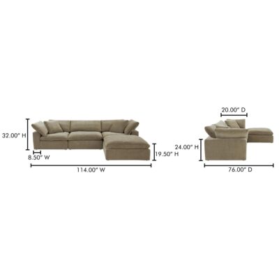 Terra Lounge Modular Sectional Performance Fabric YJ-1015-16 YJ 1015 16 70