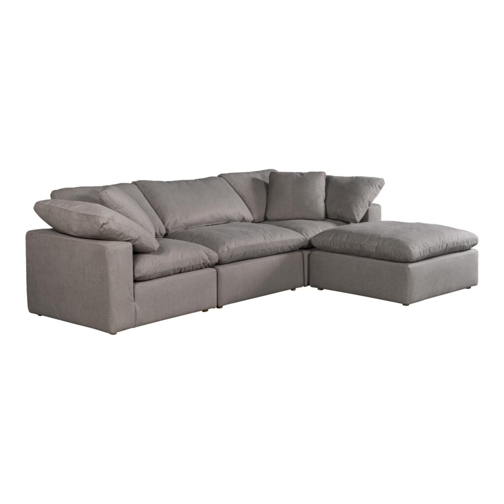 Terra Condo Lounge Modular Sectional Livesmart Fabric Light Grey - Image 3