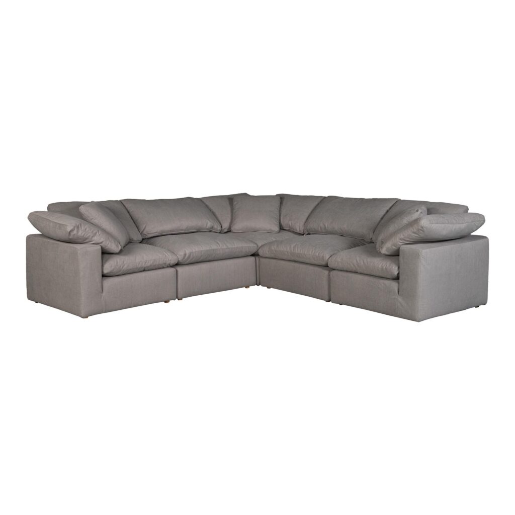 Terra Condo Classic L Modular Sectional Livesmart Fabric Light Grey