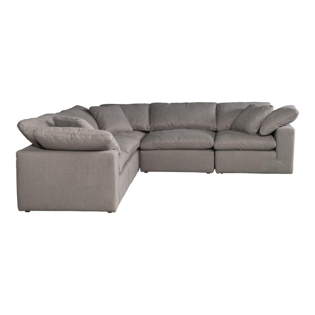 Terra Condo Classic L Modular Sectional Livesmart Fabric Light Grey - Image 3