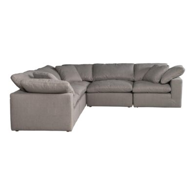 Terra Condo Classic L Modular Sectional Livesmart Fabric Light Grey YJ-1017-29 YJ 1017 29 02