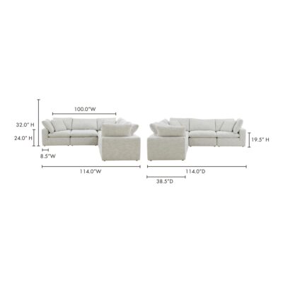 Terra Condo Classic L Modular Sectional YJ-1017-49 YJ 1017 49 70