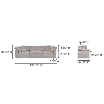 Clay Modular Sofa Performance Fabric YJ-1026-29 YJ 1026 29 70