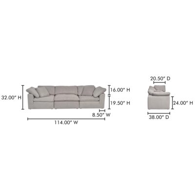 Terra Modular Sofa Performance Fabric YJ-1027-29 YJ 1027 29 70