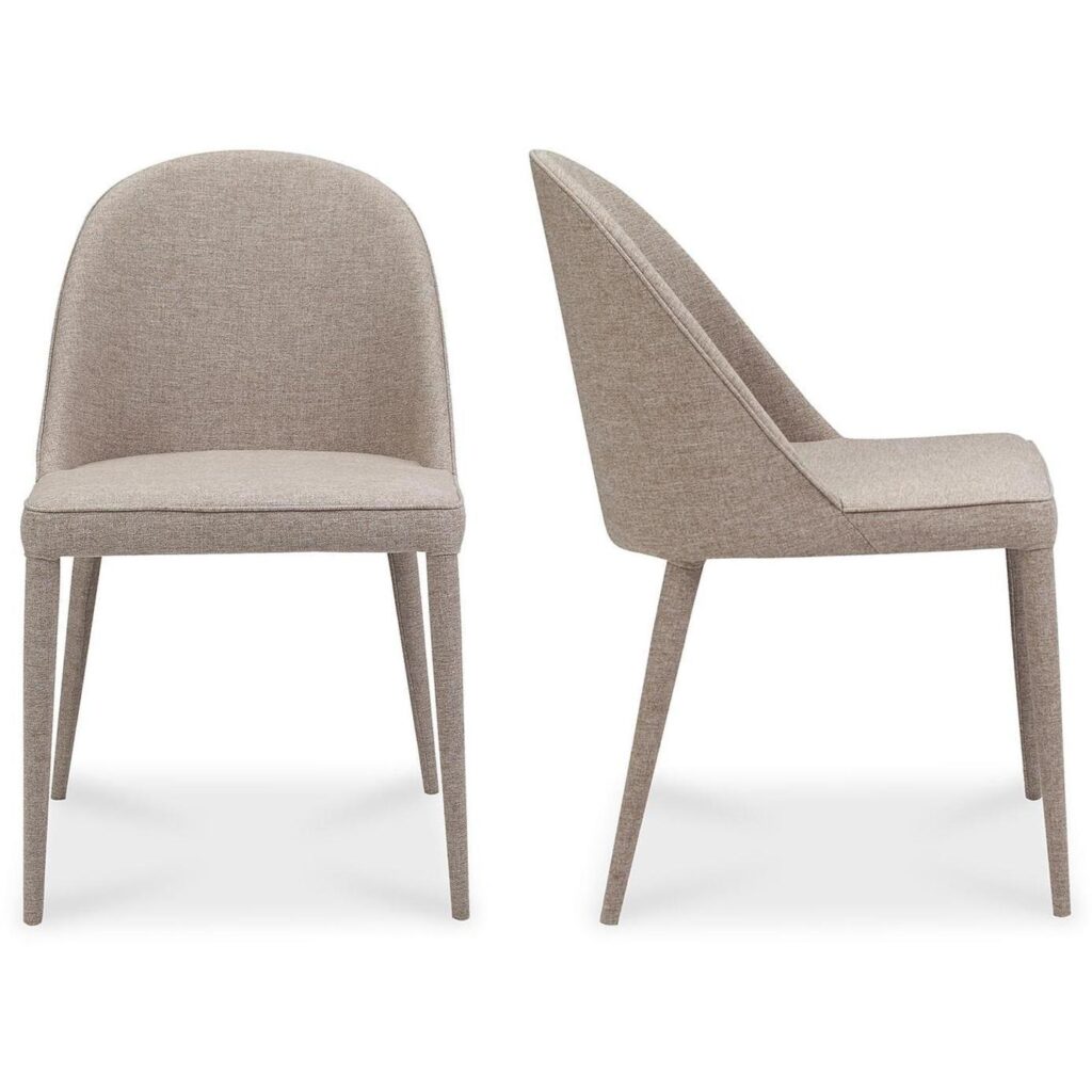 Burton Fabric Dining Chair Light Grey (Set of 2)