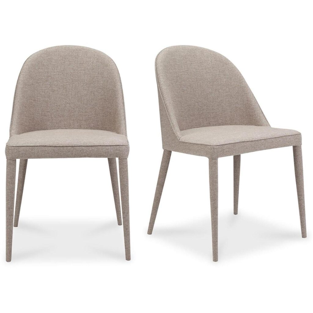 Burton Fabric Dining Chair Light Grey (Set of 2) - Image 2