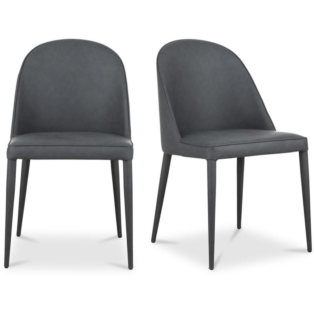 Burton Dining Chair Black Fade Vegan Leather (Set of 2)