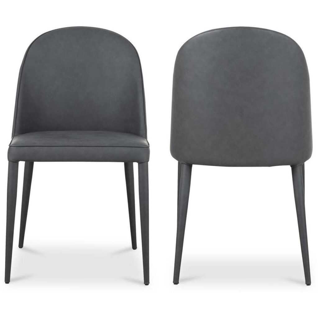 Burton Dining Chair Black Fade Vegan Leather (Set of 2) - Image 3