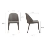 Burton Pu Dining Chair Grey (Set of 2) 19 Burton Pu Dining Chair Grey (Set of 2) YM-1002-26 YM 1002 26 70
