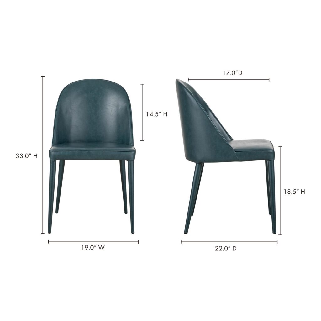 Burton Dining Chair Dark Teal Vegan Leather (Set Of 2) - Image 14