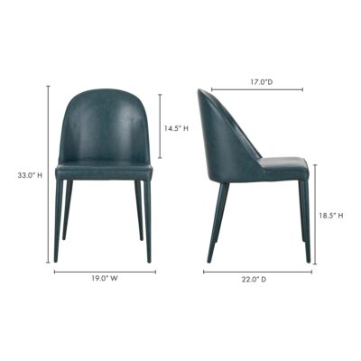 Burton Dining Chair Dark Teal Vegan Leather (Set Of 2) YM-1002-36 YM 1002 36 70