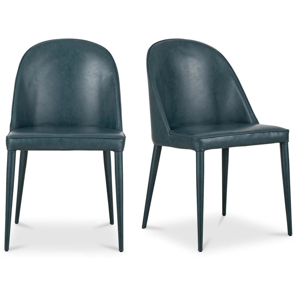 Burton Dining Chair Dark Teal Vegan Leather (Set Of 2)