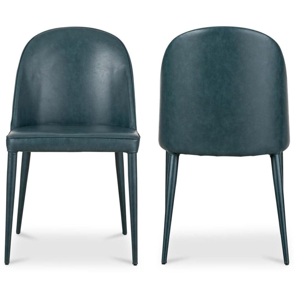 Burton Dining Chair Dark Teal Vegan Leather (Set Of 2) - Image 3