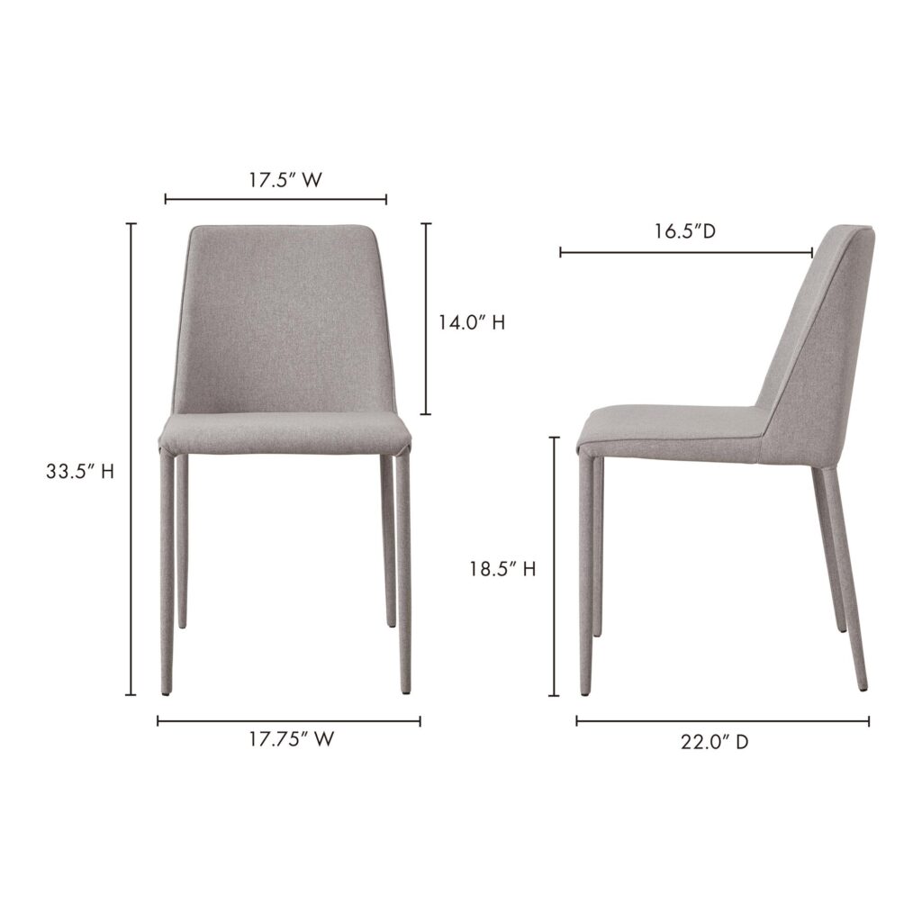 Nora Fabric Dining Chair Light Grey (Set of 2) - Image 10