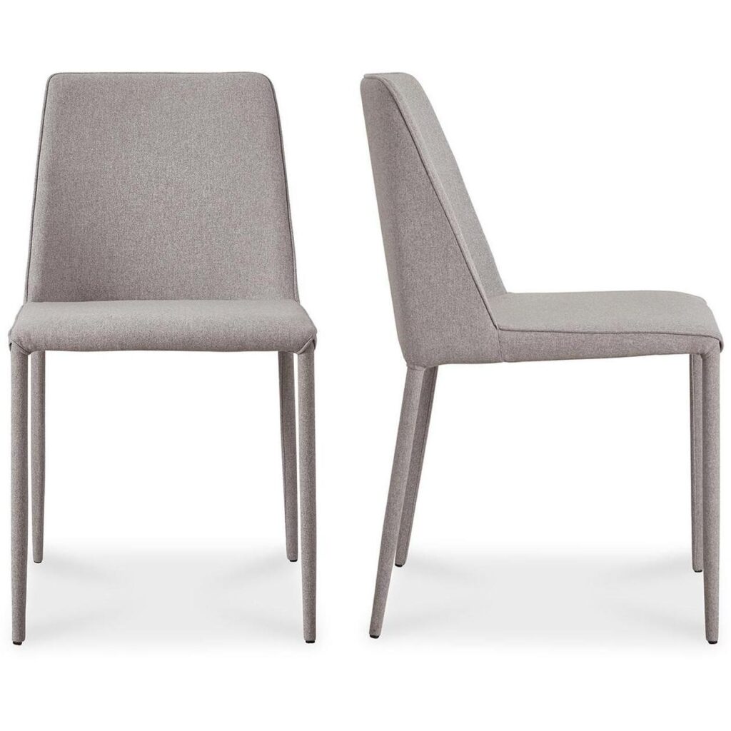 Nora Fabric Dining Chair Light Grey (Set of 2)