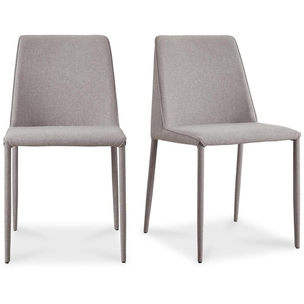 Nora Fabric Dining Chair Light Grey (Set of 2) - Image 2