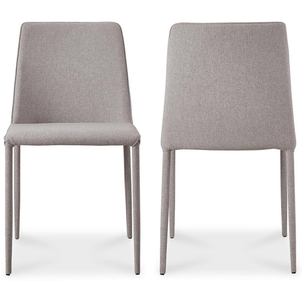 Nora Fabric Dining Chair Light Grey (Set of 2) - Image 3