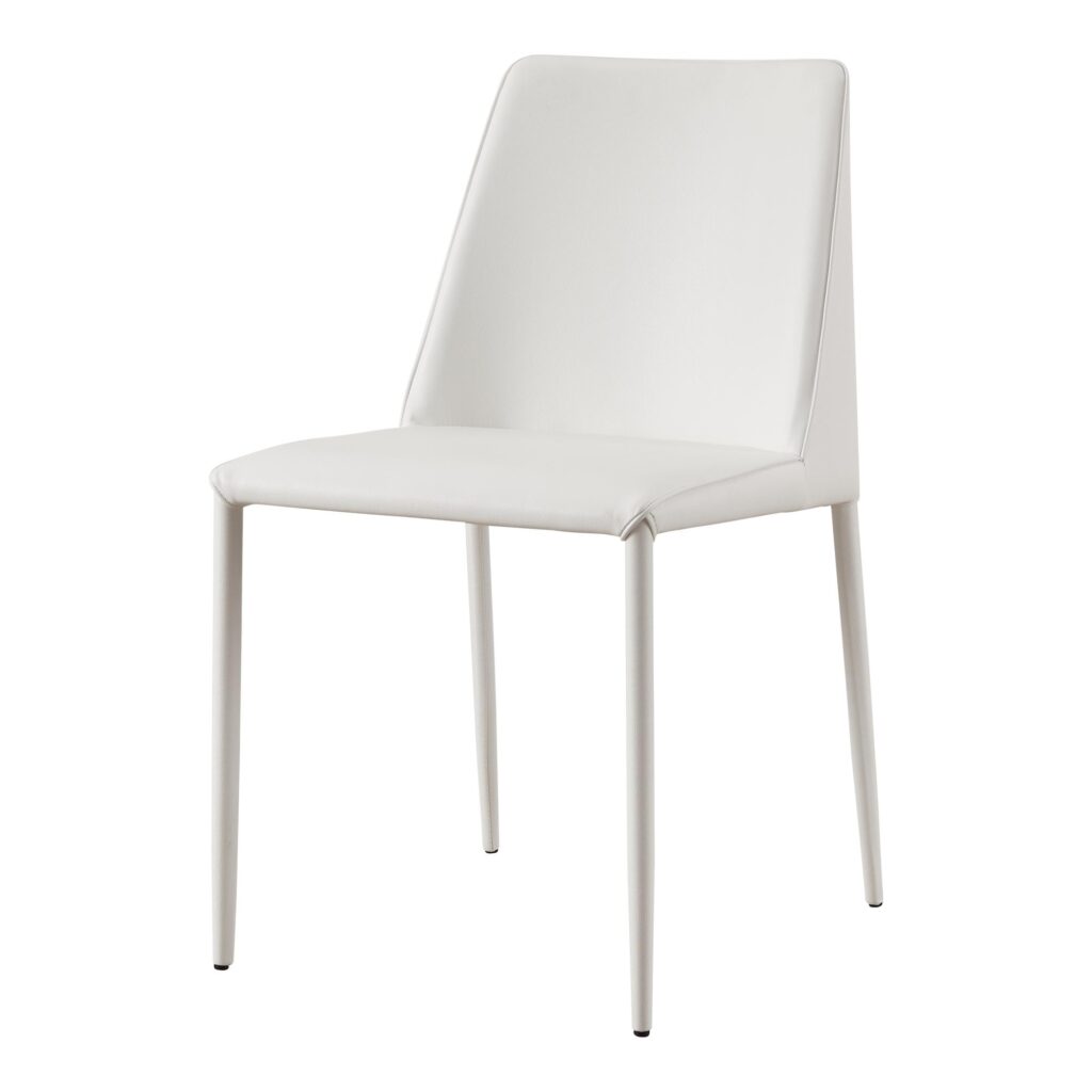 Nora Dining Chair White Vegan Leather-Set Of Two - Image 5