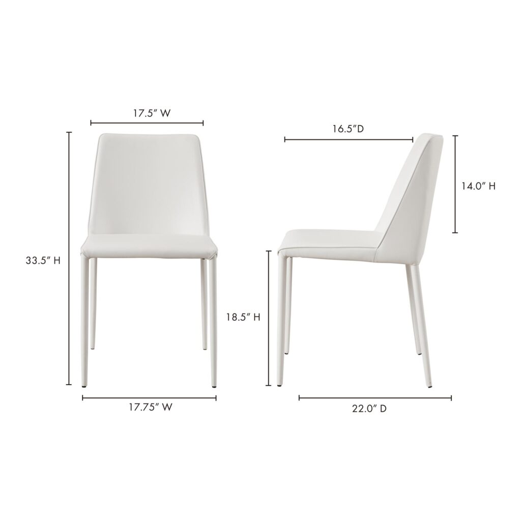 Nora Dining Chair White Vegan Leather-Set Of Two - Image 10