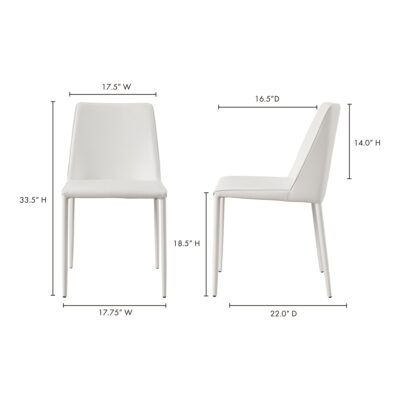 Nora Dining Chair White Vegan Leather-Set Of Two YM-1004-18 YM 1004 18 70